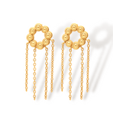 Aretes de coronas circulares con cadenas vista frontal